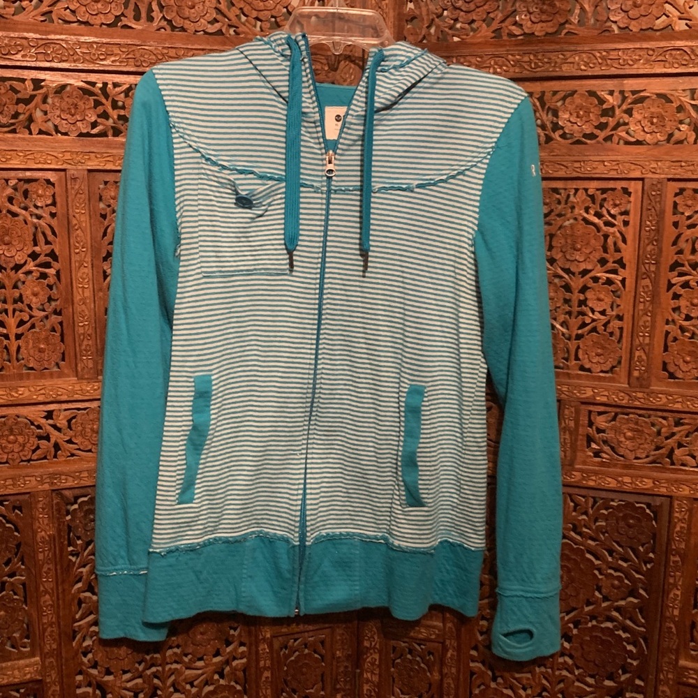 Roxy, lightweight sweatshirt. Teal and white Sz M